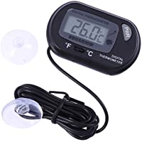 UEETEK 2 Piezas termómetro LCD Digital para Peces de Acuario terrario Reptil bivalvo (Negro)